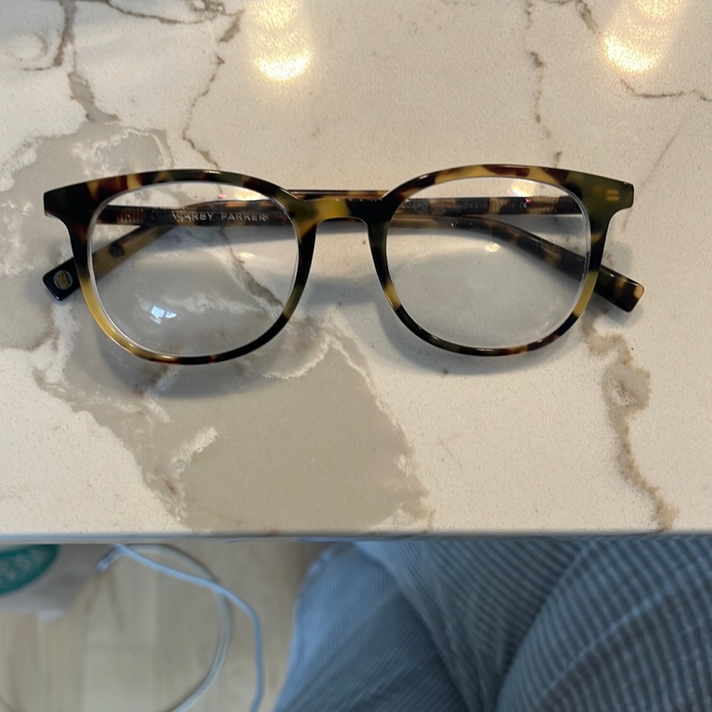 warby parker glasses - tortoise color frames